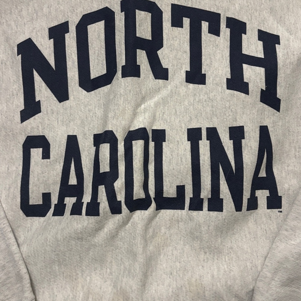 Champion Gray Reverse Weave North Carolina Crew neck Sweatshirt size large ' - Picture 2 of 5